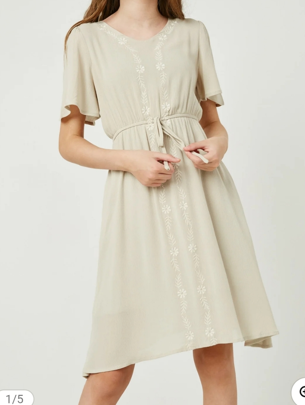 Women's  Embroidered Tie-Waist Dress